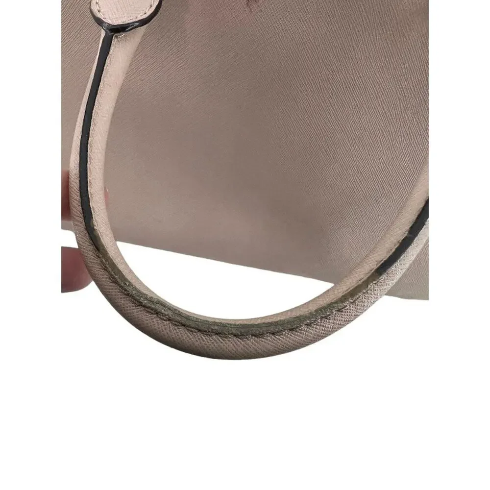 MICHAEL KORS Kellen Med Convertible Satchel Khaki Tan Beige Leather